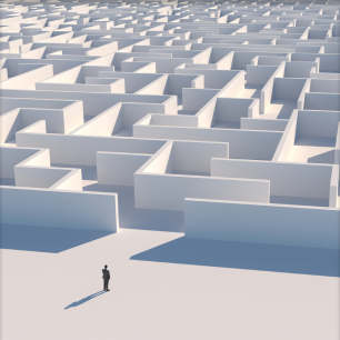 person viewing maze of shidduch crisis